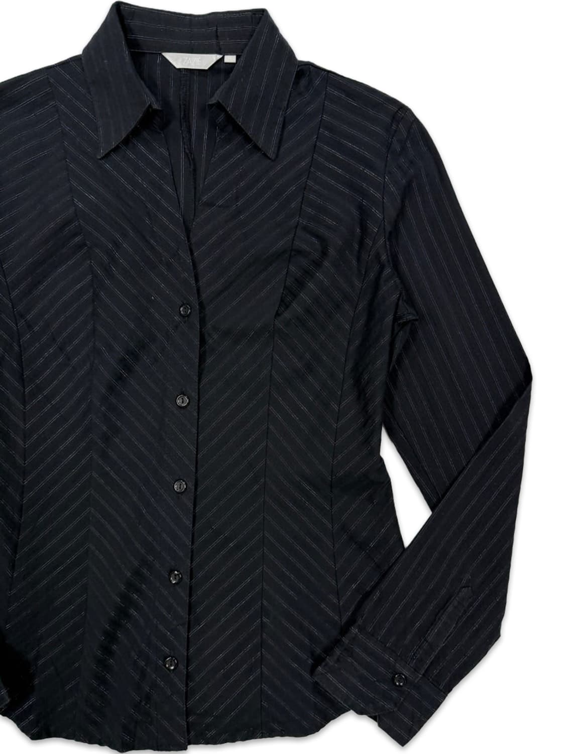 빈티지 블랙 스트라이프 슬림핏 셔츠 상품이미지2