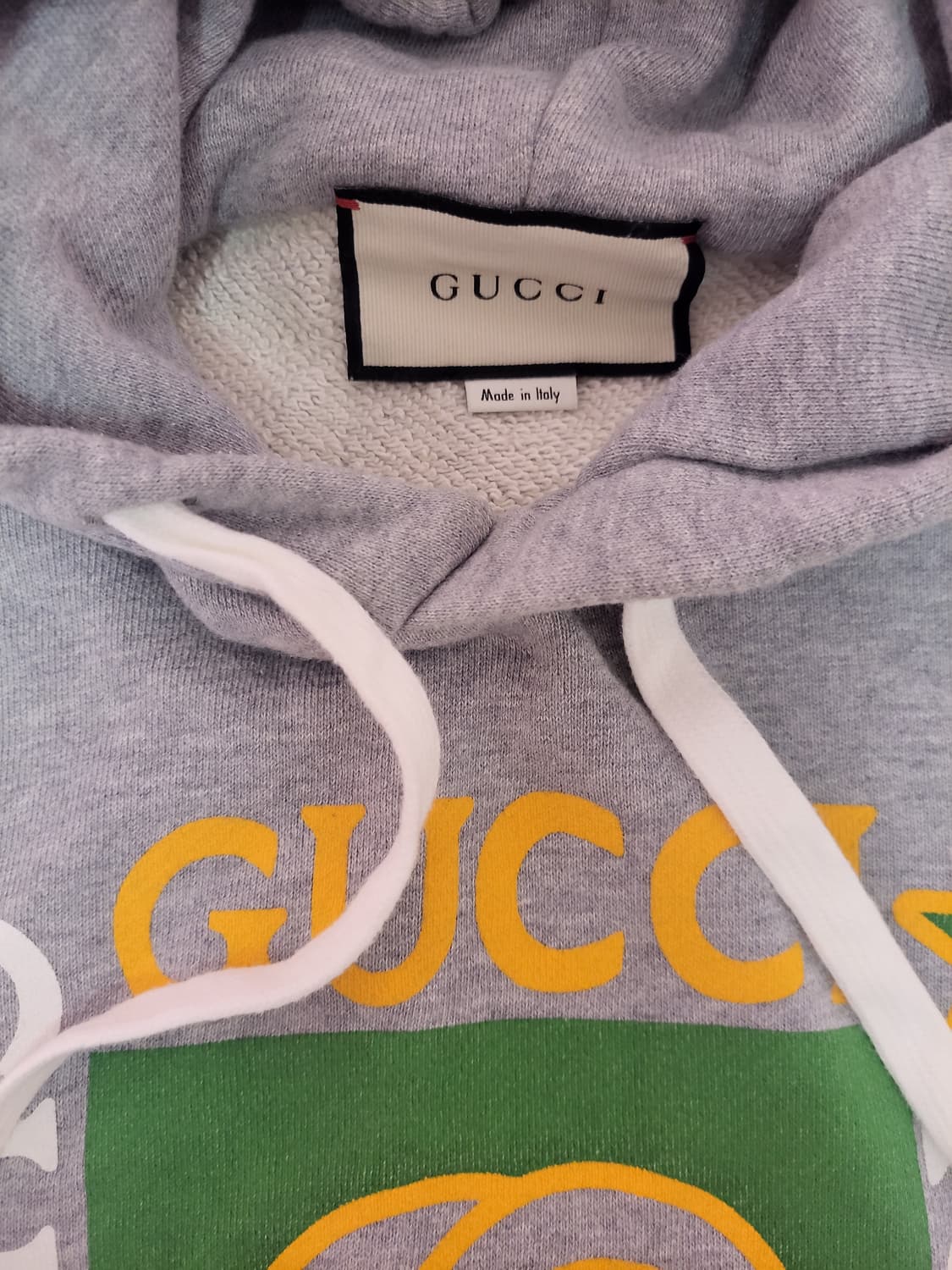 정품)급처상태좋음!구찌 오버핏 남녀공용 웹 로고 후드 티셔츠 상품이미지4