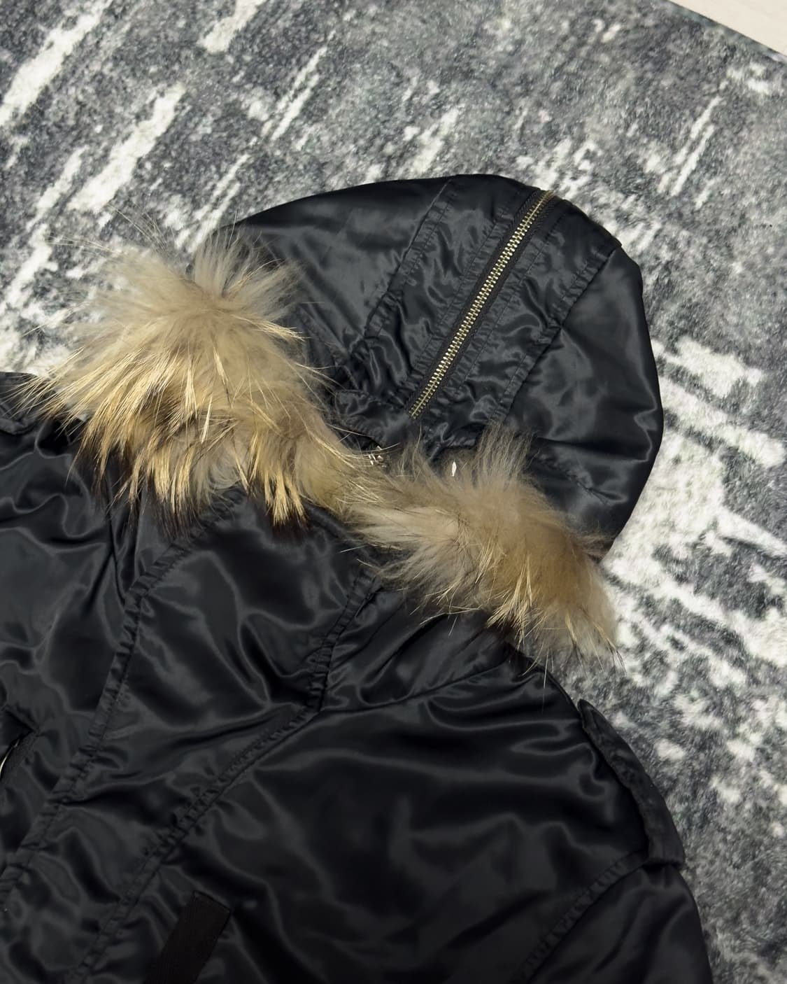 {Unknown} Zip-Split Fur MA-1 Bomber 상품이미지8