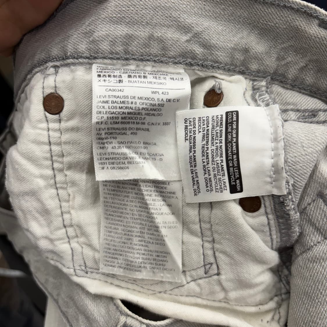 리바이스 501 스톤워싱 그레이 데님 (32) 상품이미지7