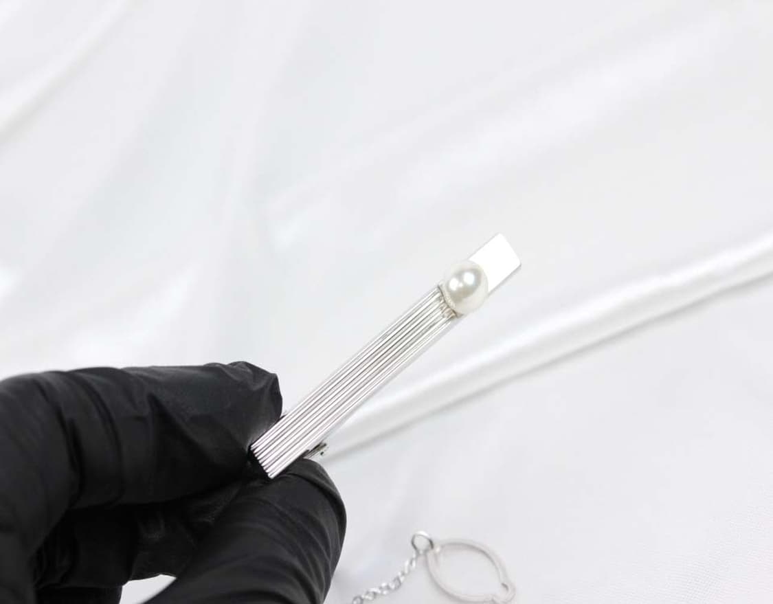 타사키 은 천연진주 하이엔드 4.9cm 남자 명품 넥타이핀 상품이미지5