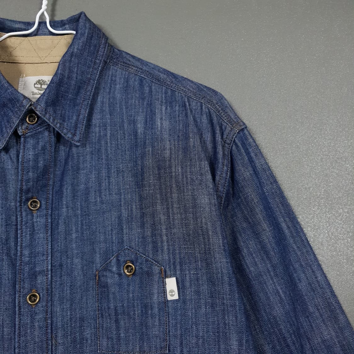 M (95) 팀버랜드 샴브레이 포켓 데님 셔츠 긴팔 남방 상품이미지3