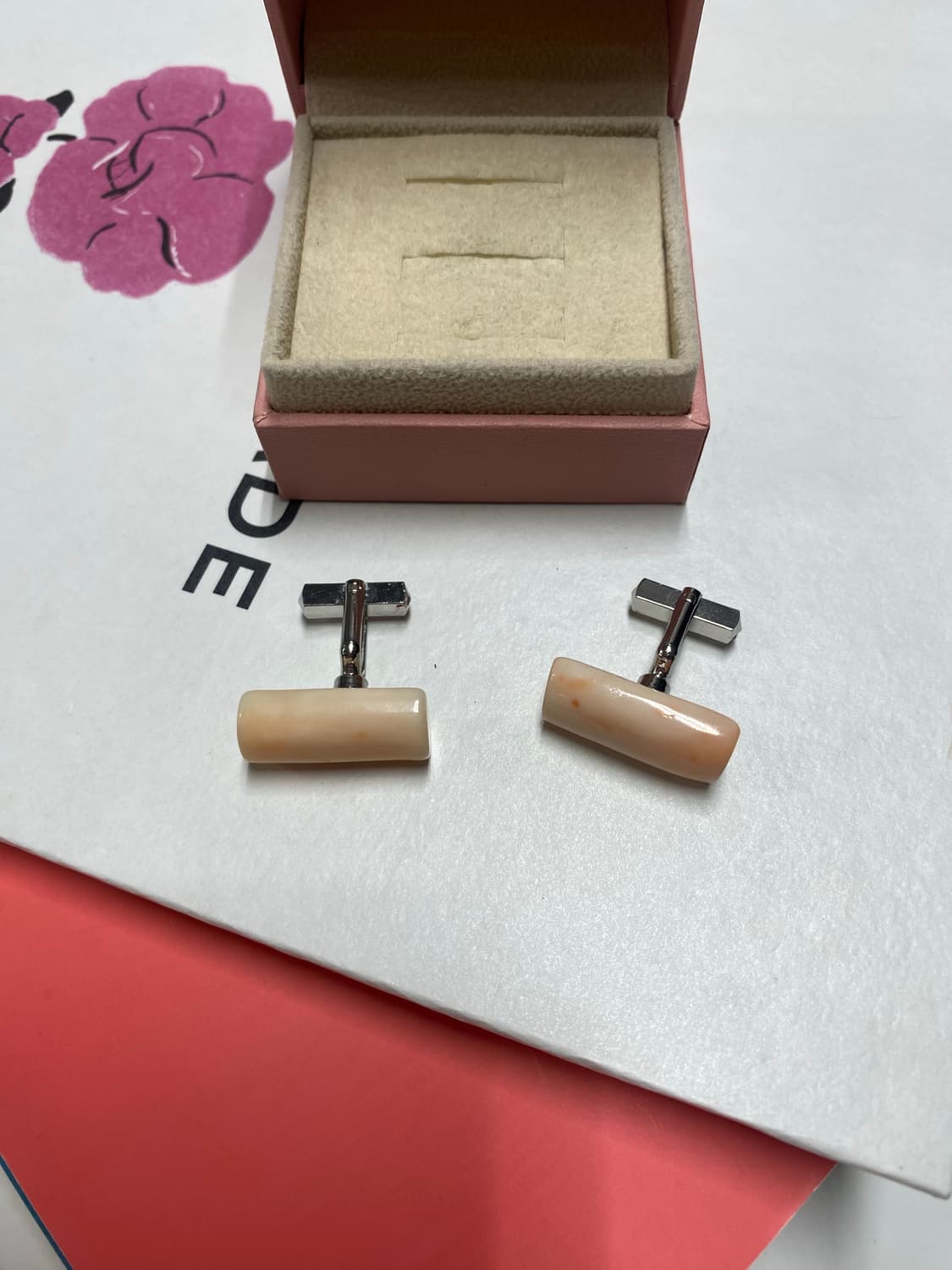 리얼 산호석 커프스 버튼 세트 상품이미지3