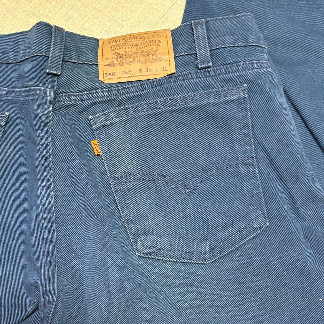 90s USA🇺🇸 리바이스 550 오렌지 탭 네이비 진청 상품이미지6