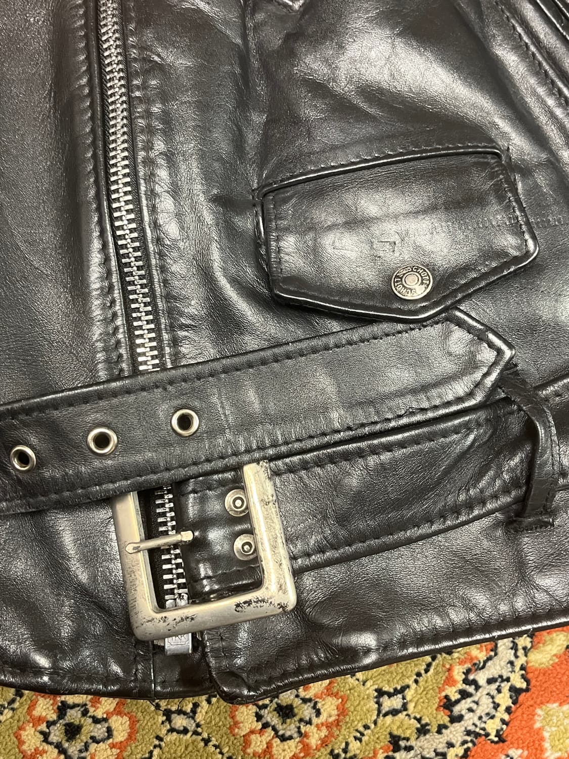 [38] Schott 쇼트 618 퍼펙토 빈티지 더블 라이더 자켓 상품이미지5