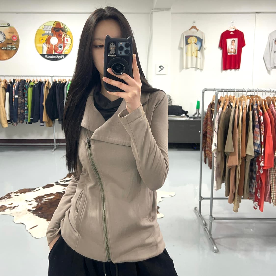 헬무트랭 비대칭 사선 집업 상품이미지2