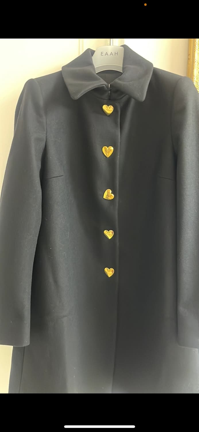 MOSCHINO 블랙 하트버튼 코트 55 정품 상품이미지6