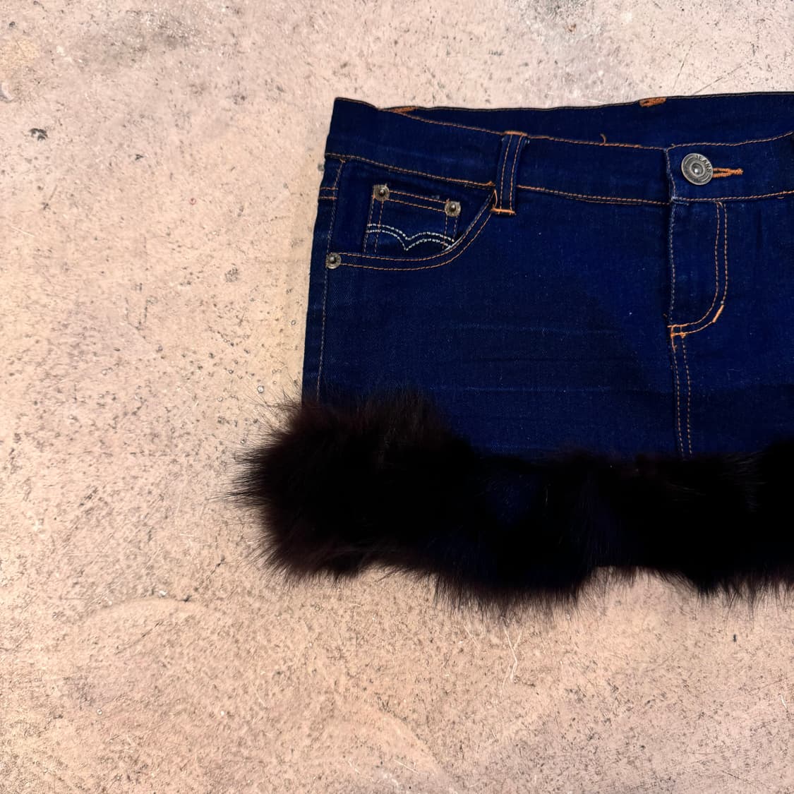 퍼 트리밍 데님스커트 상품이미지2