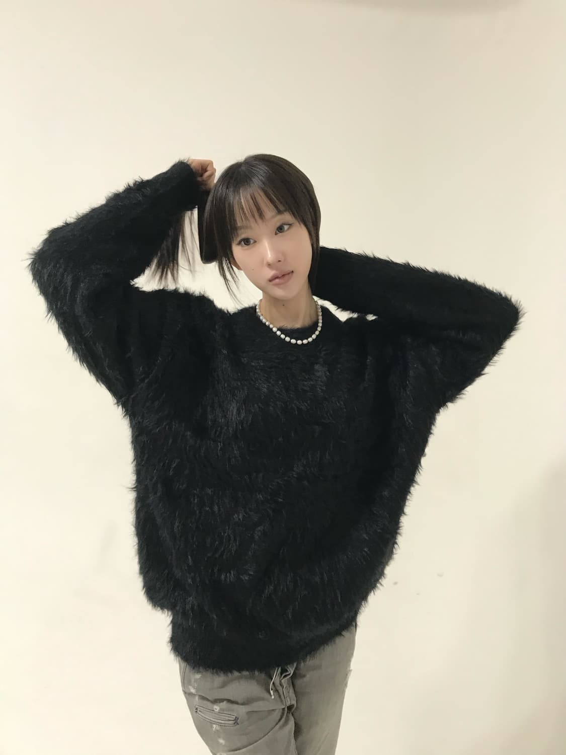 블랙 퍼 니트 상품이미지3