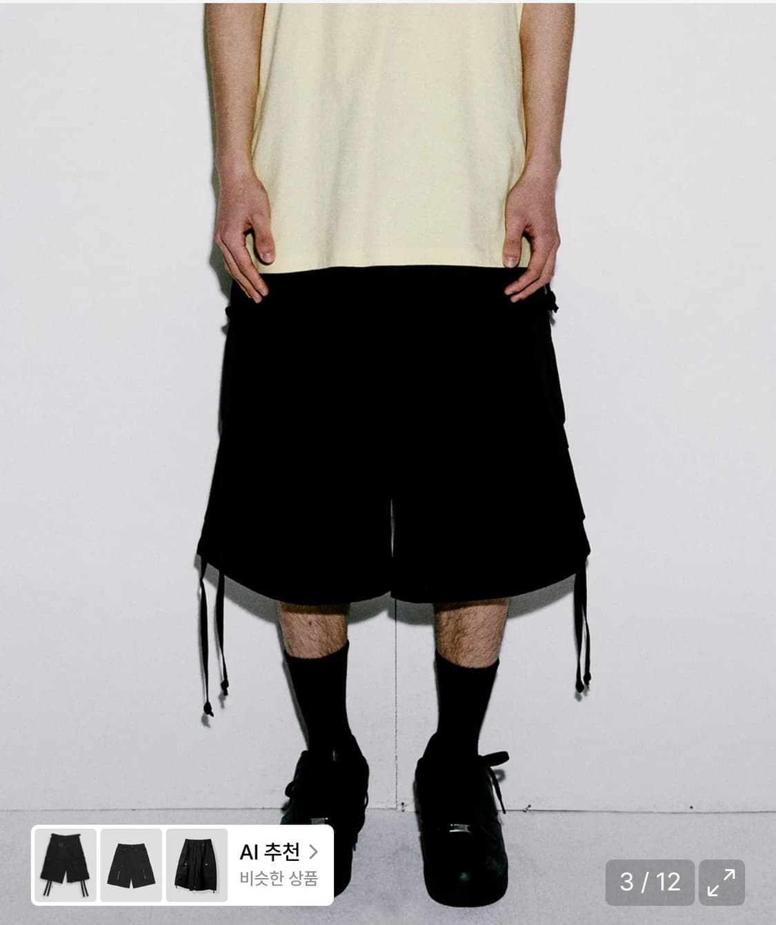 더바이닐하우스 웨스턴 카고 숏츠 버뮤다팬츠 블랙 S 상품이미지3