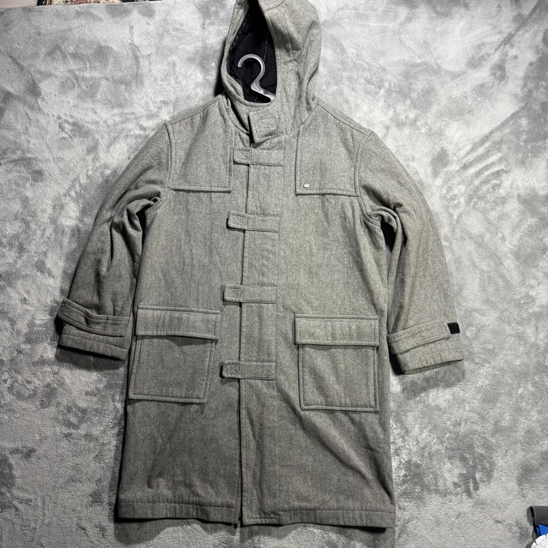 라코스테 그레이 후드 더플 코트 상품이미지1