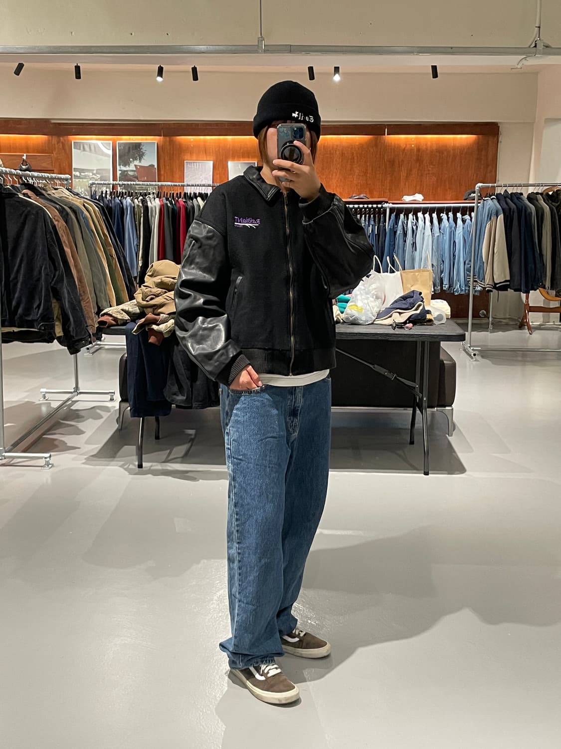 Vintage wool leather varsity jacket 상품이미지2