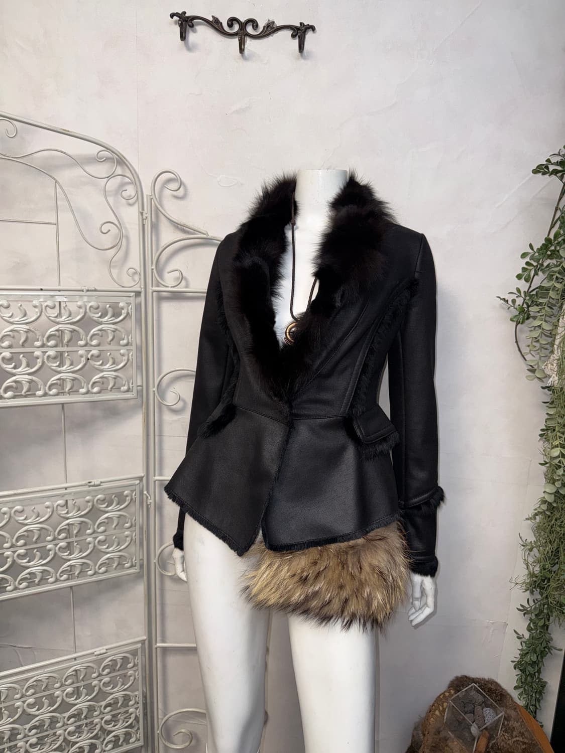 Egoist black rabbit & fox fur mustang 상품이미지1