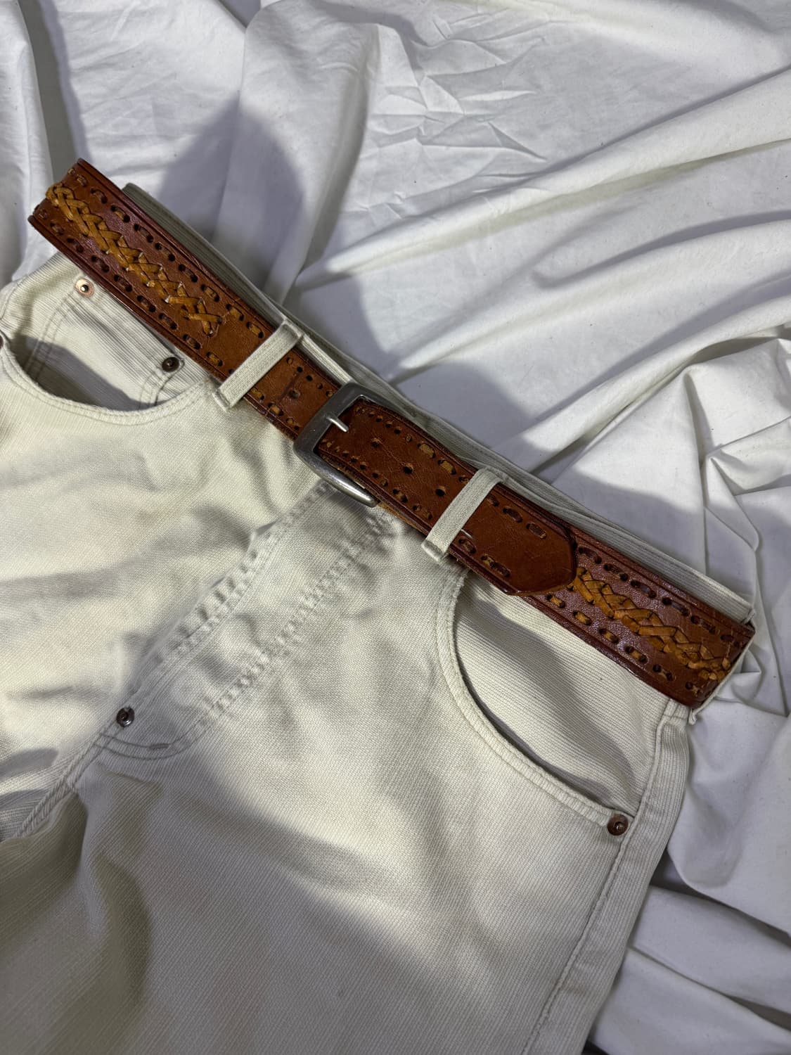 빈티지 위빙 레더 벨트 상품이미지1