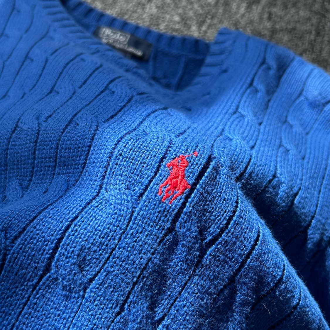 폴로 랄프로렌 블루 코튼 케이블 니트  상품이미지3