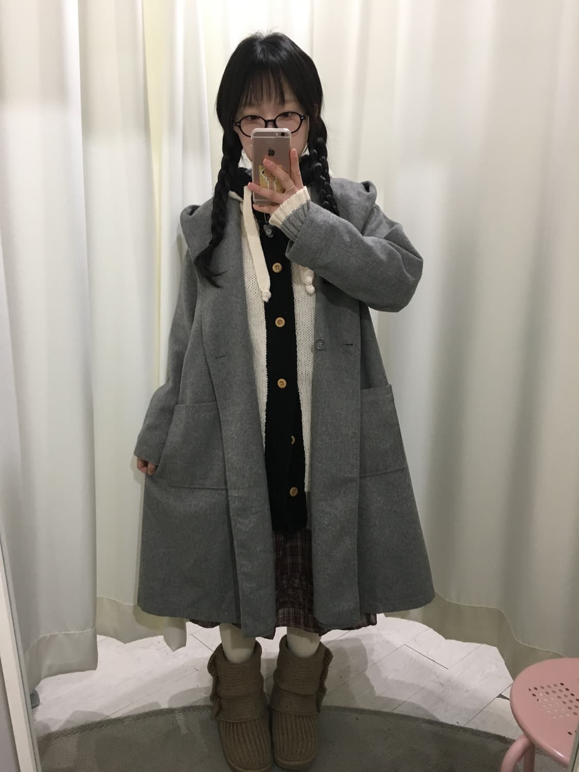 오버핏 후드 코트 상품이미지5