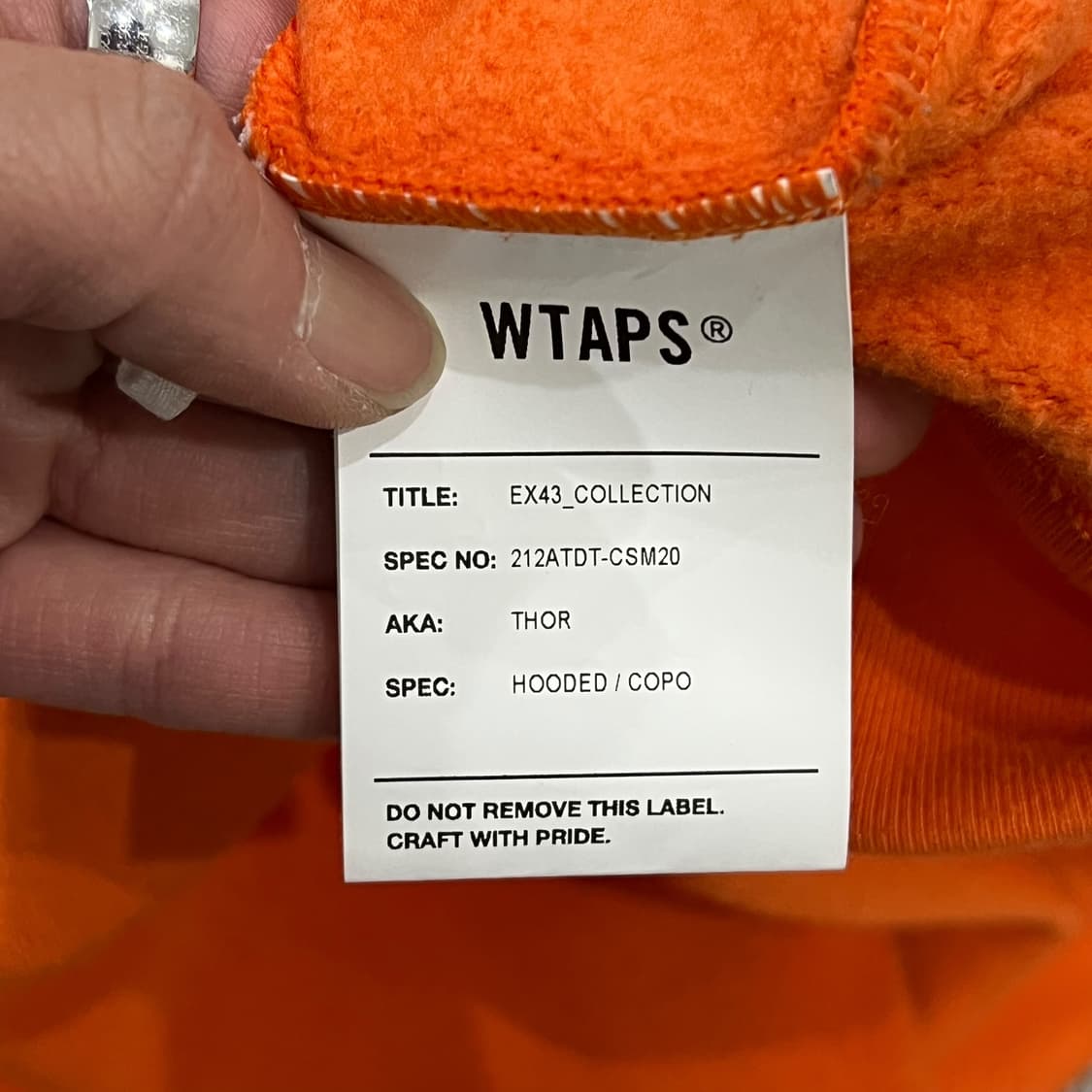 더블탭스 오렌지 후드티 s08456 상품이미지7