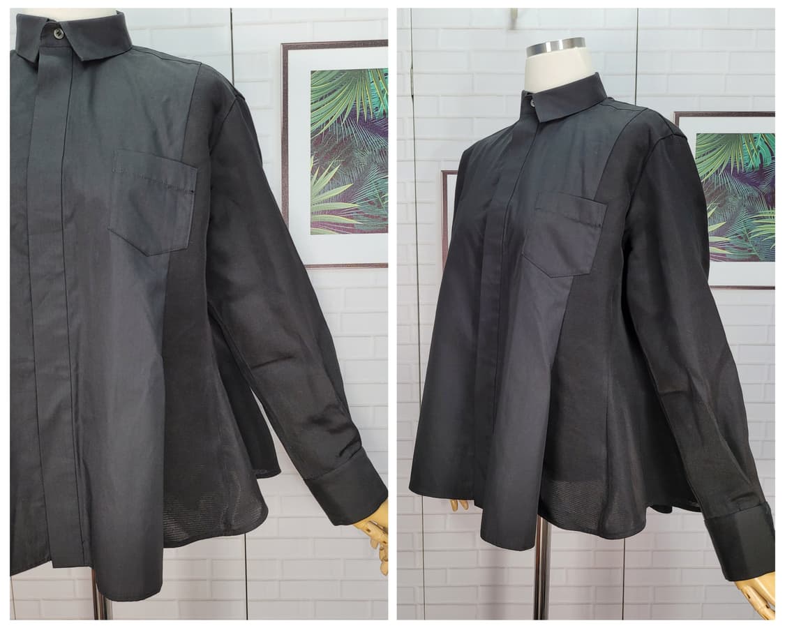 2024년 사카이 블랙 긴팔 셔츠 블라우스 1사이즈 새상품급 상품이미지3