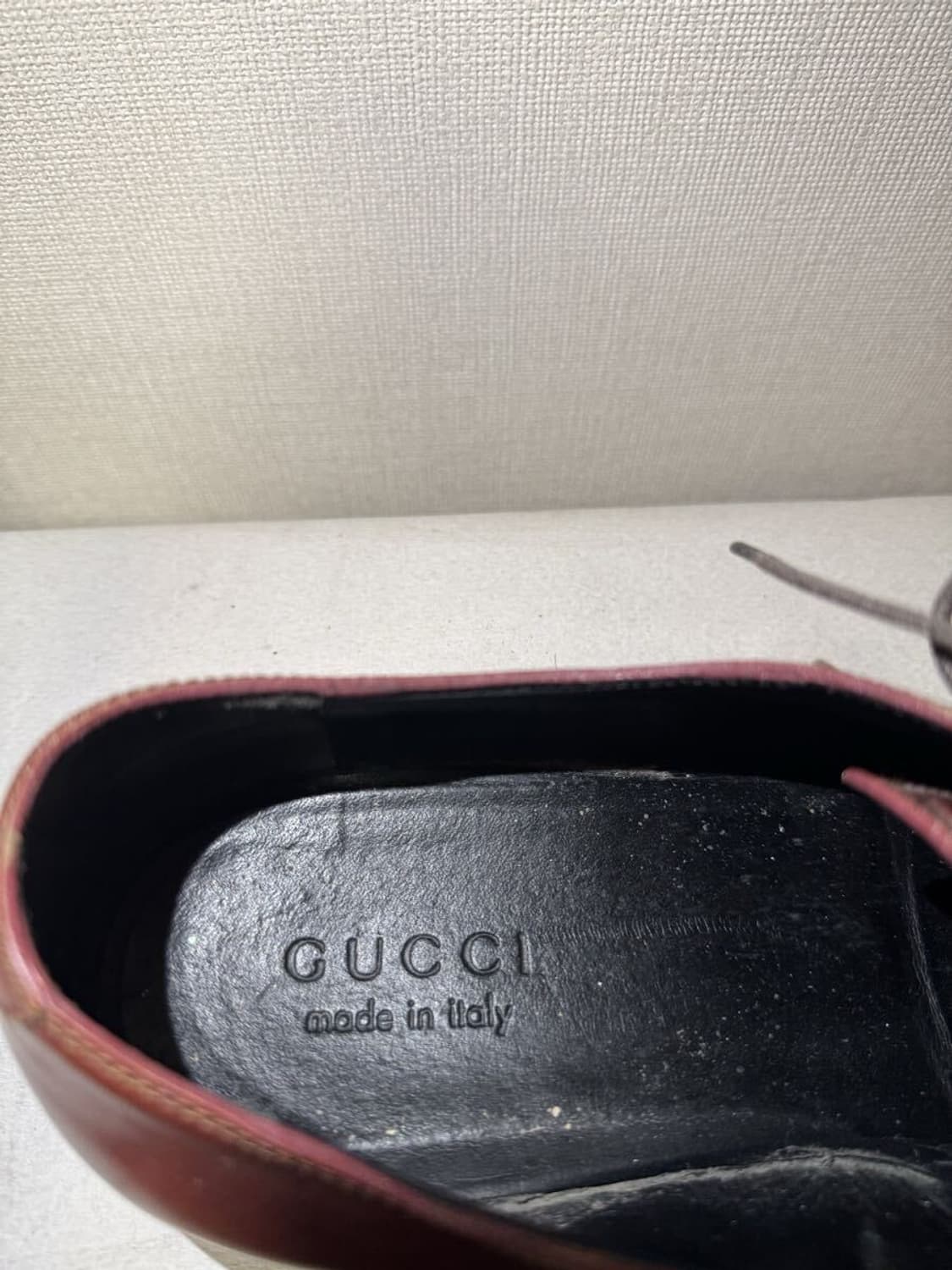 구찌 버건디 레더 슈즈 상품이미지5