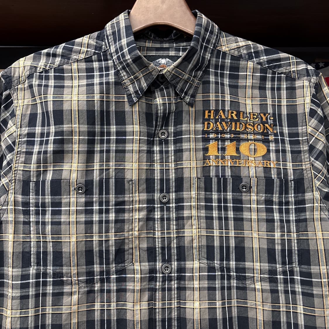 할리데이비슨 110th 엠브로이드 멀티 타탄체크 워크셔츠 N1182 상품이미지3