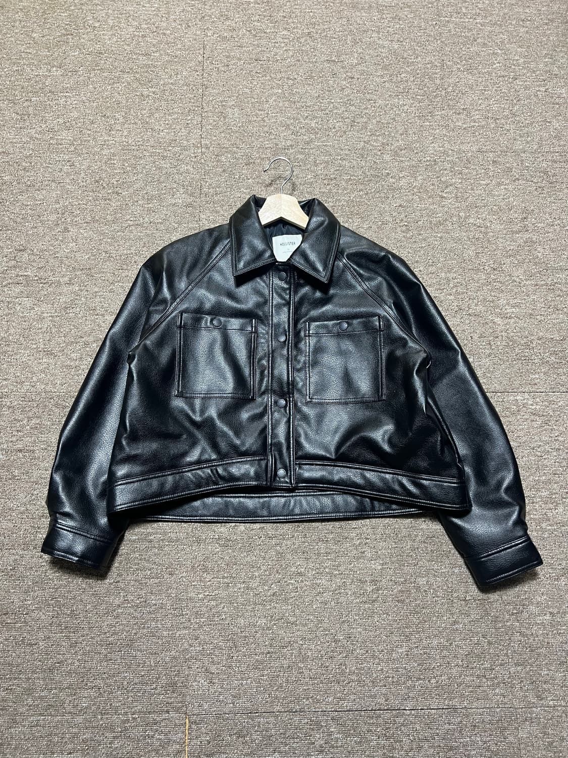홀리스터 블랙 크롭 레더 자켓 M 상품이미지1