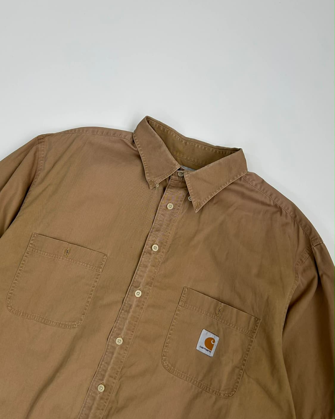 [XL] 칼하트 로고 패치 숏 슬리브 반팔 셔츠 브라운 상품이미지4
