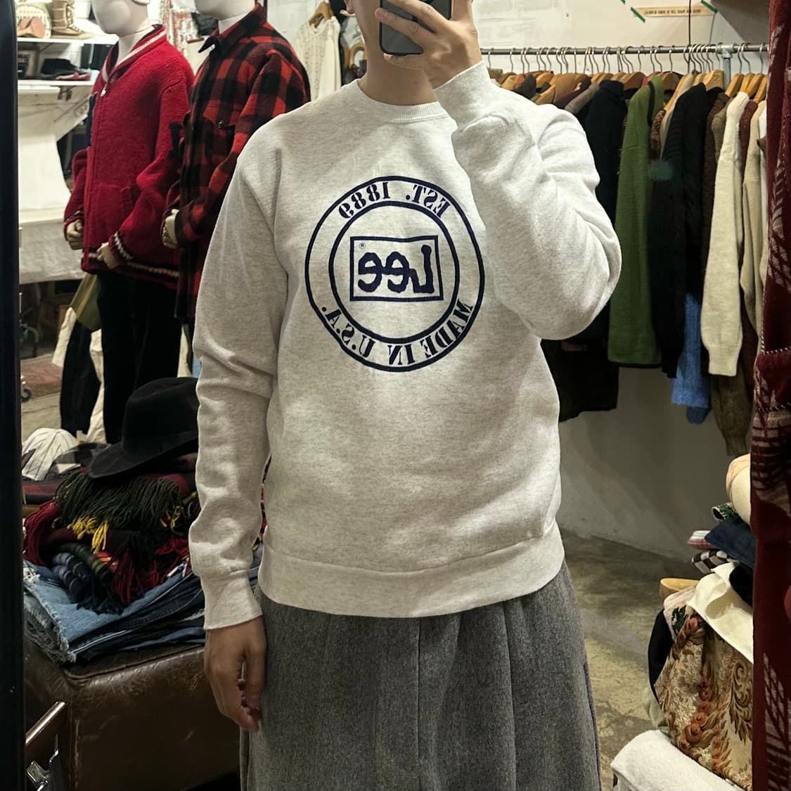 (착용컷) Lee 프린팅 스웻 셔츠 (남성용 98-100) 상품이미지3