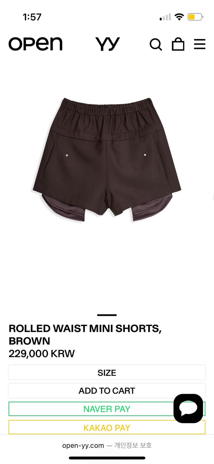 오픈yy rolled waist mini shorts 상품이미지3