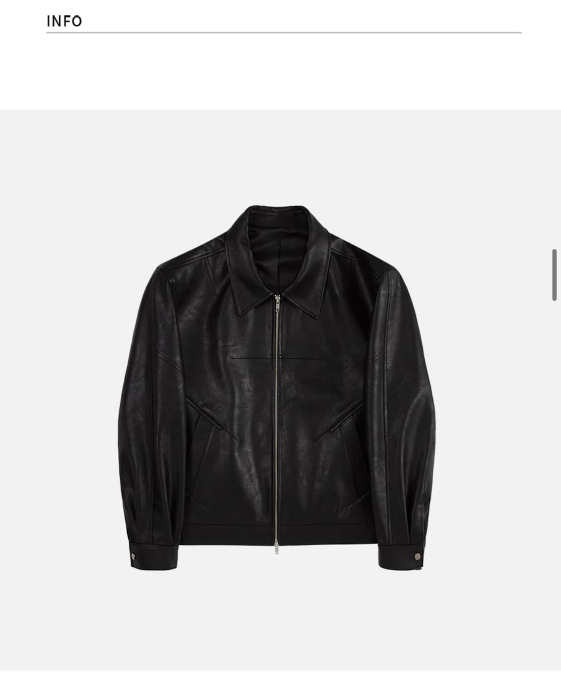 (L) [서강준PICK] 드로우핏 인시전 레더 블루종 자켓 [BLACK] 상품이미지7