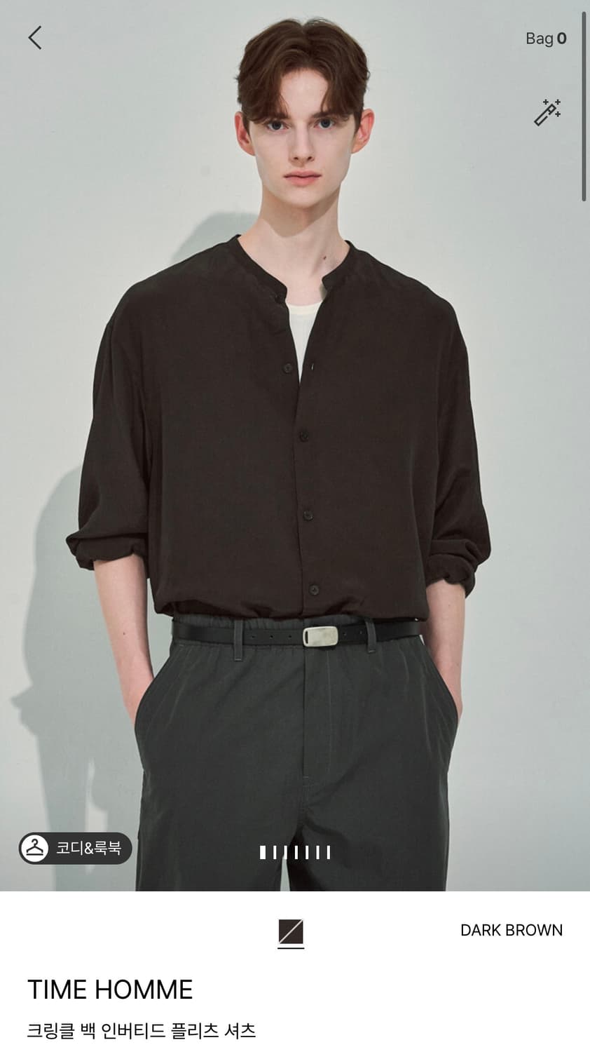 105/ 타임옴므 24SS 크링클 백 인버티드 셔츠 상품이미지1