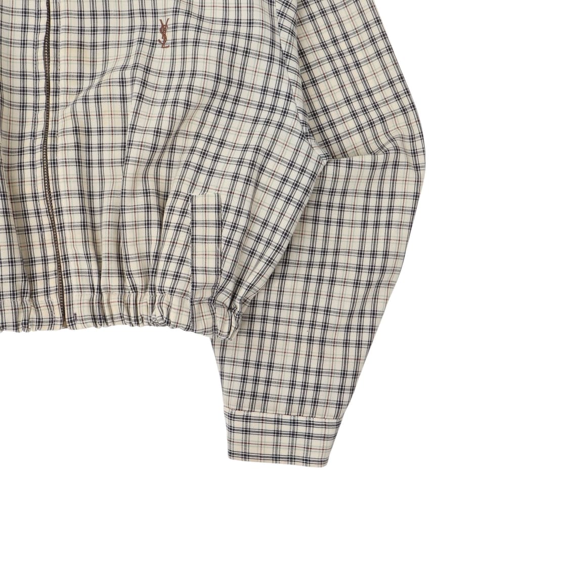 입생로랑 체크 크롭 블루종 자켓 상품이미지4