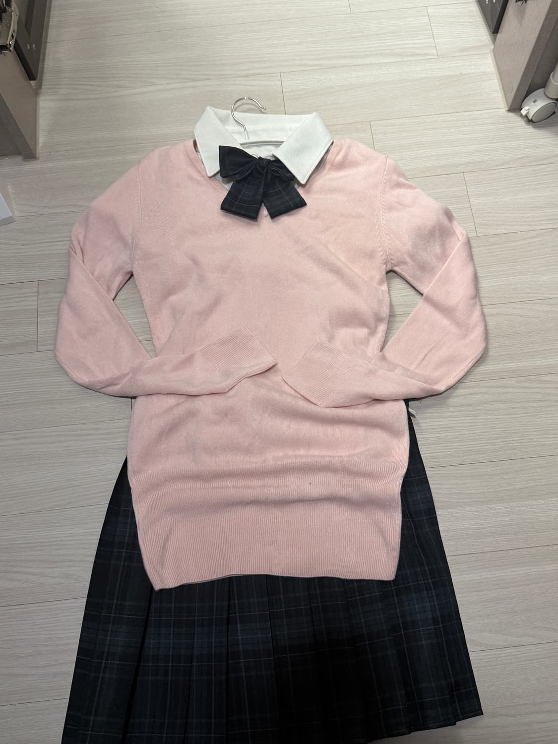 갸루 빈티지 핑크 니트 가디건 딸기우유 색감 상품이미지2