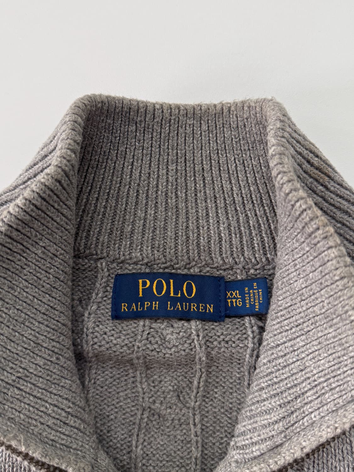 폴로 랄프로렌 오버사이즈 신형 코튼 꽈배기 하프집 니트 상품이미지6