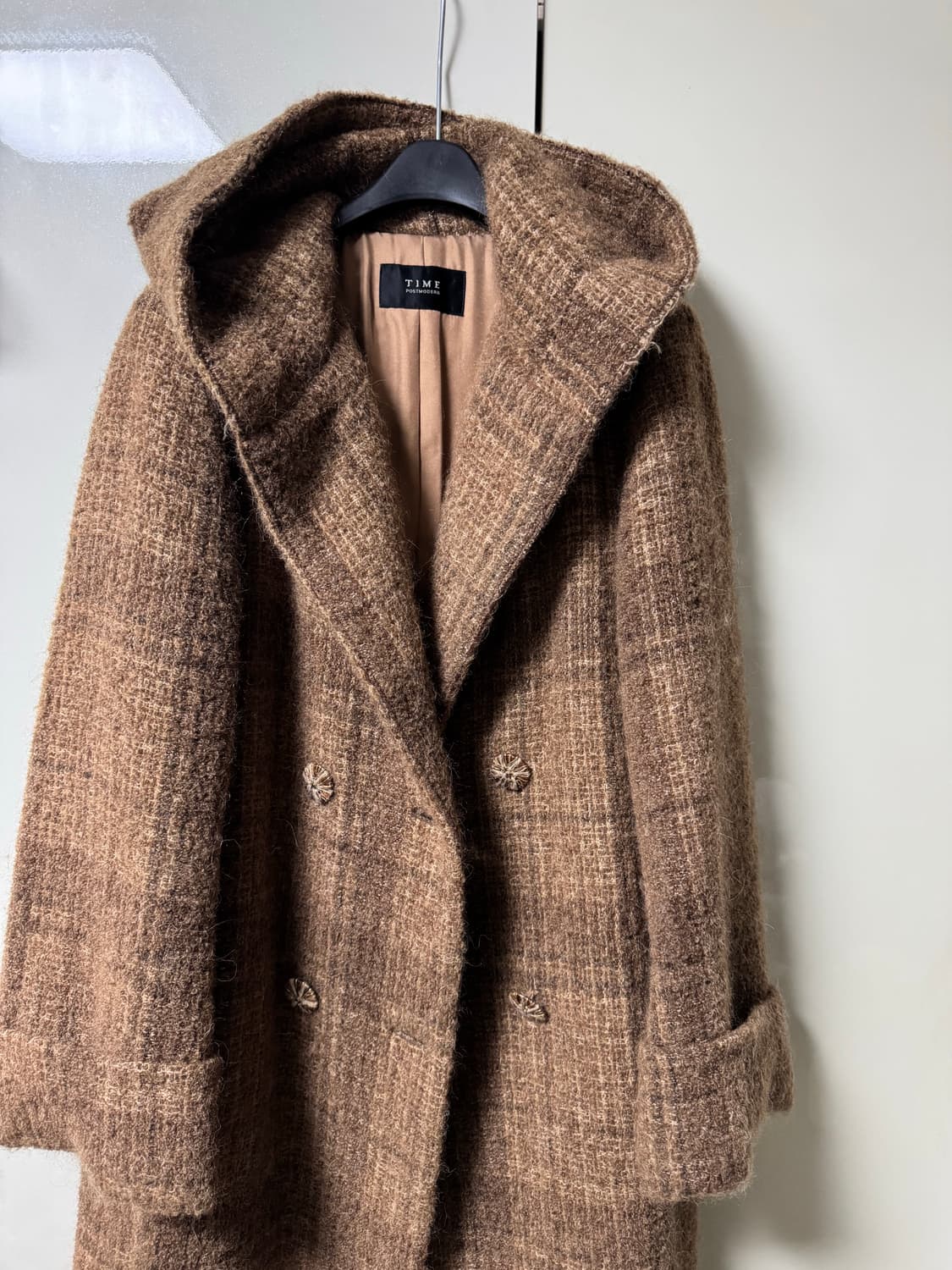 TIME 타임 트위드 후드 롱코드 상품이미지2