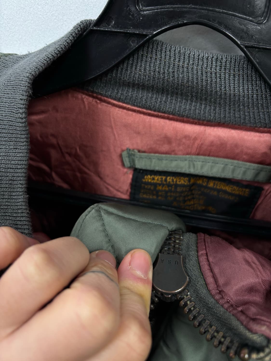 오리지날U.S.A 제조 MA-1 항공점퍼 HOPE 상품이미지5