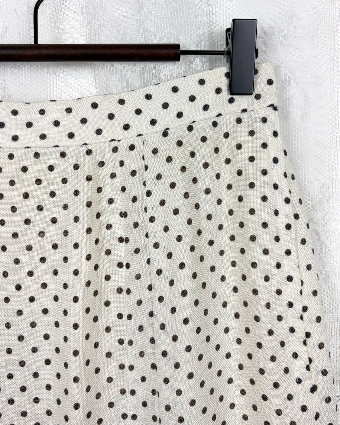 Polka Dot Linen Blend Midi Skirt 상품이미지2