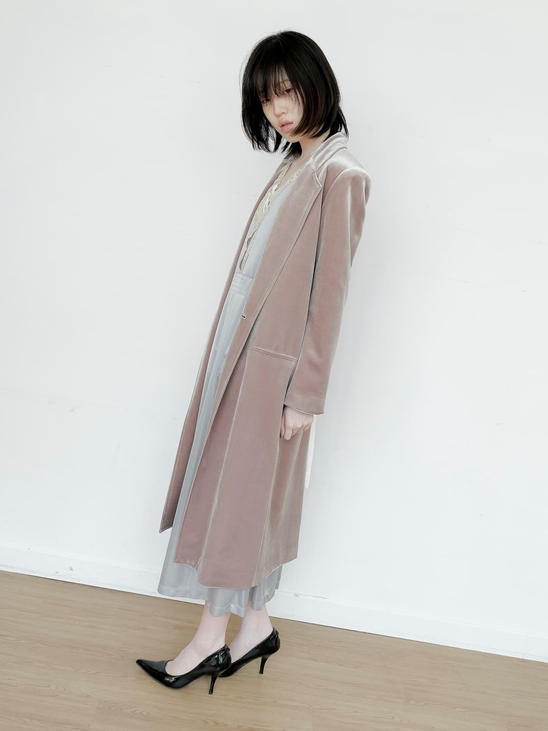 키야기 벨벳 라이트 코트 자켓 상품이미지1