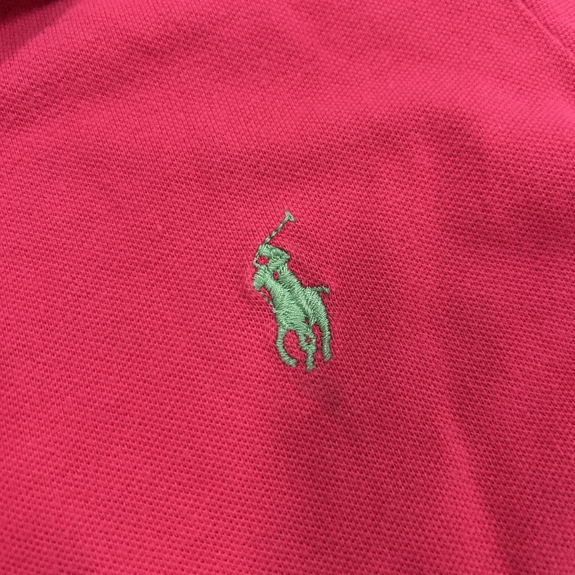 폴로 랄프로렌 핑크 슬림핏 반팔 카라티 M 상품이미지3