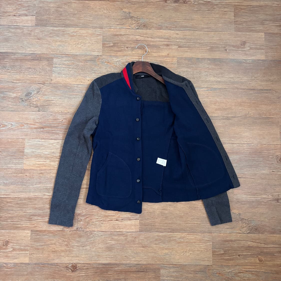 시스템 XS 슬림 울니트 가디건 점퍼 블루종 가성비  상품이미지4