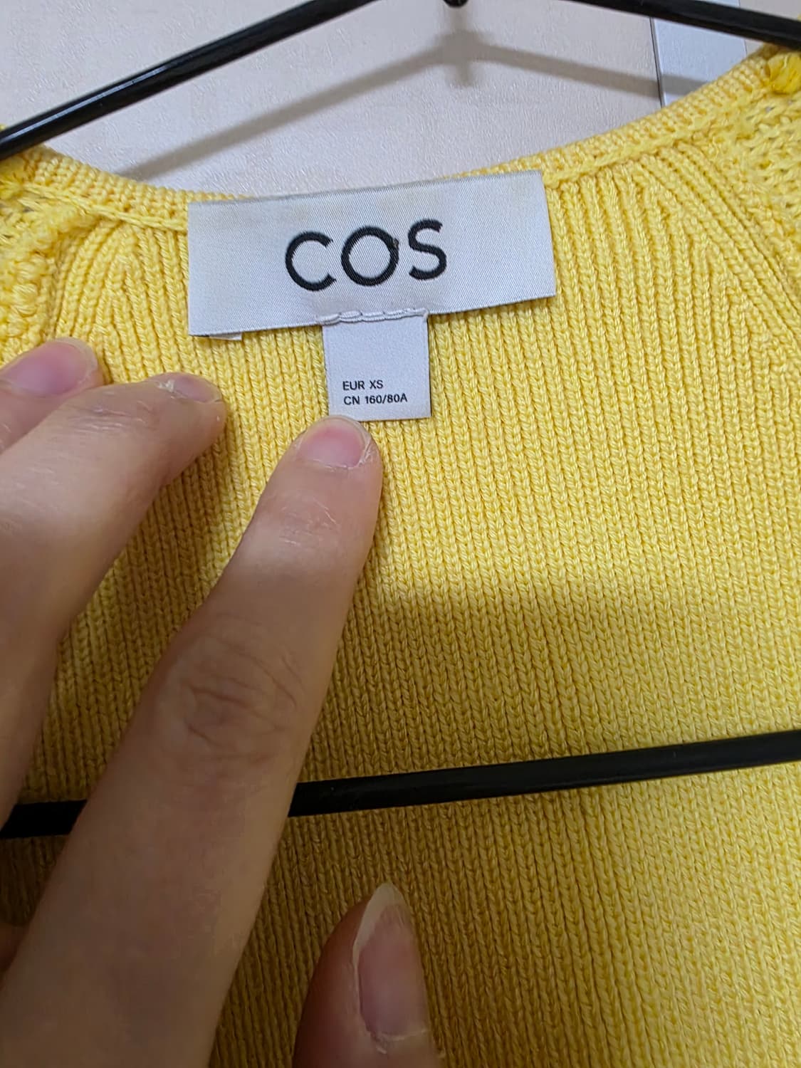 COS 옐로우 스퀘어넥 니트 XS (새상품) 상품이미지4