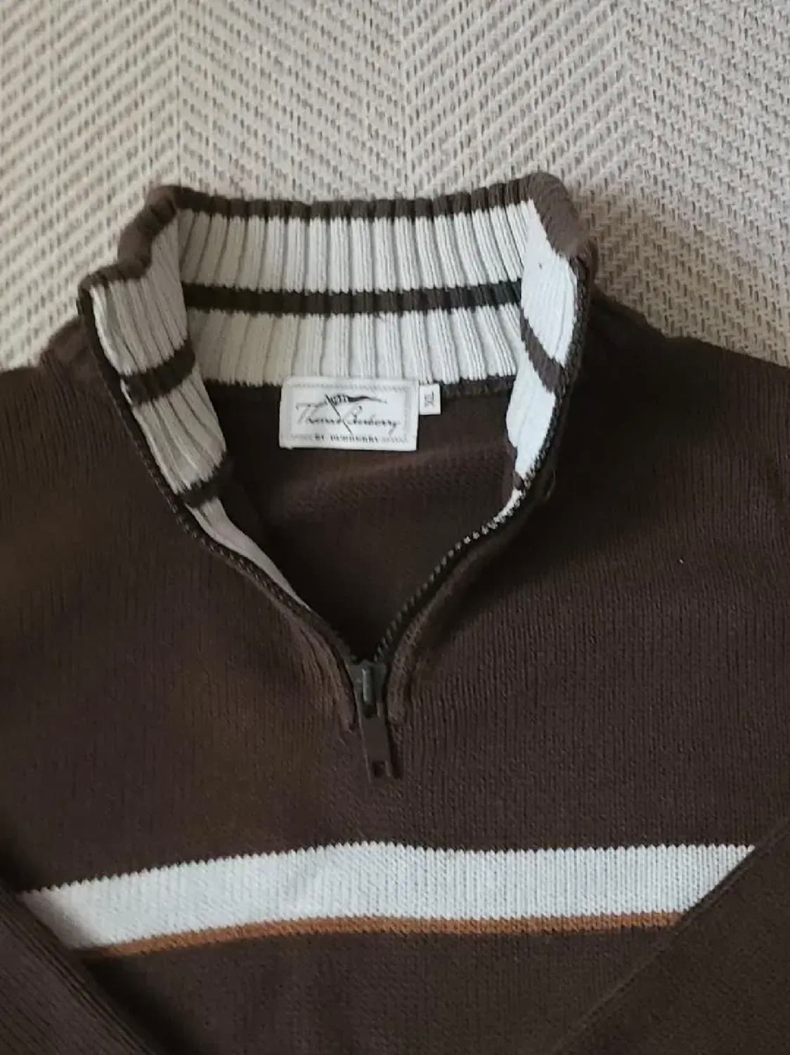 Vintage 브라운 니트 반집업 XL 상품이미지3
