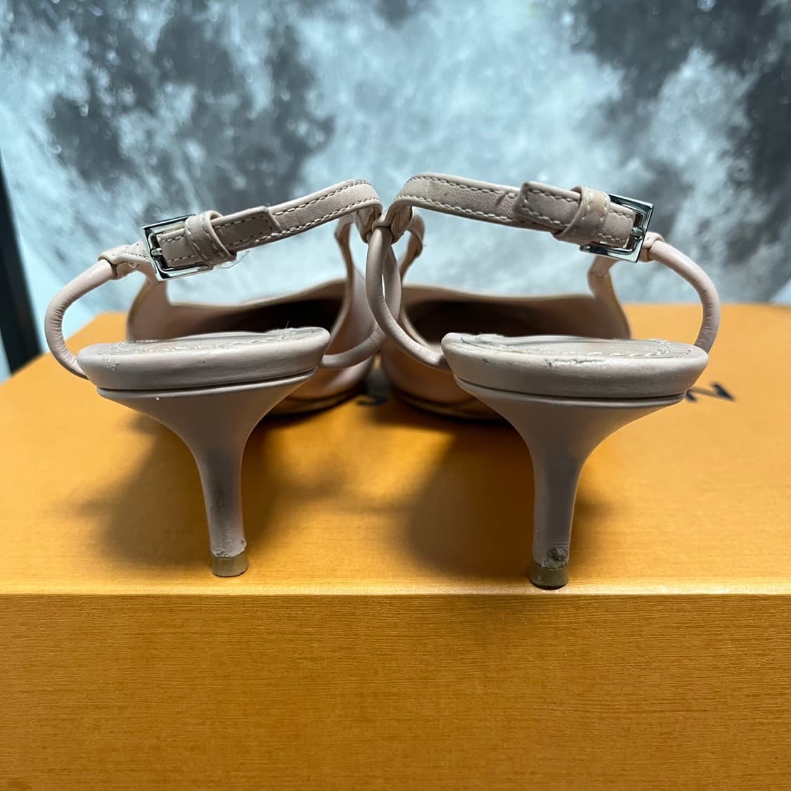 정품 36.5) 루이비통 핑크 시티 어반 슬링백 펌프스 힐 230~235 상품이미지5