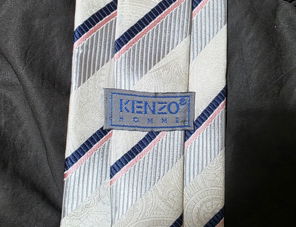[정품] 켄조 옴므 자가드 스트라이프 실크 넥타이 상품이미지7