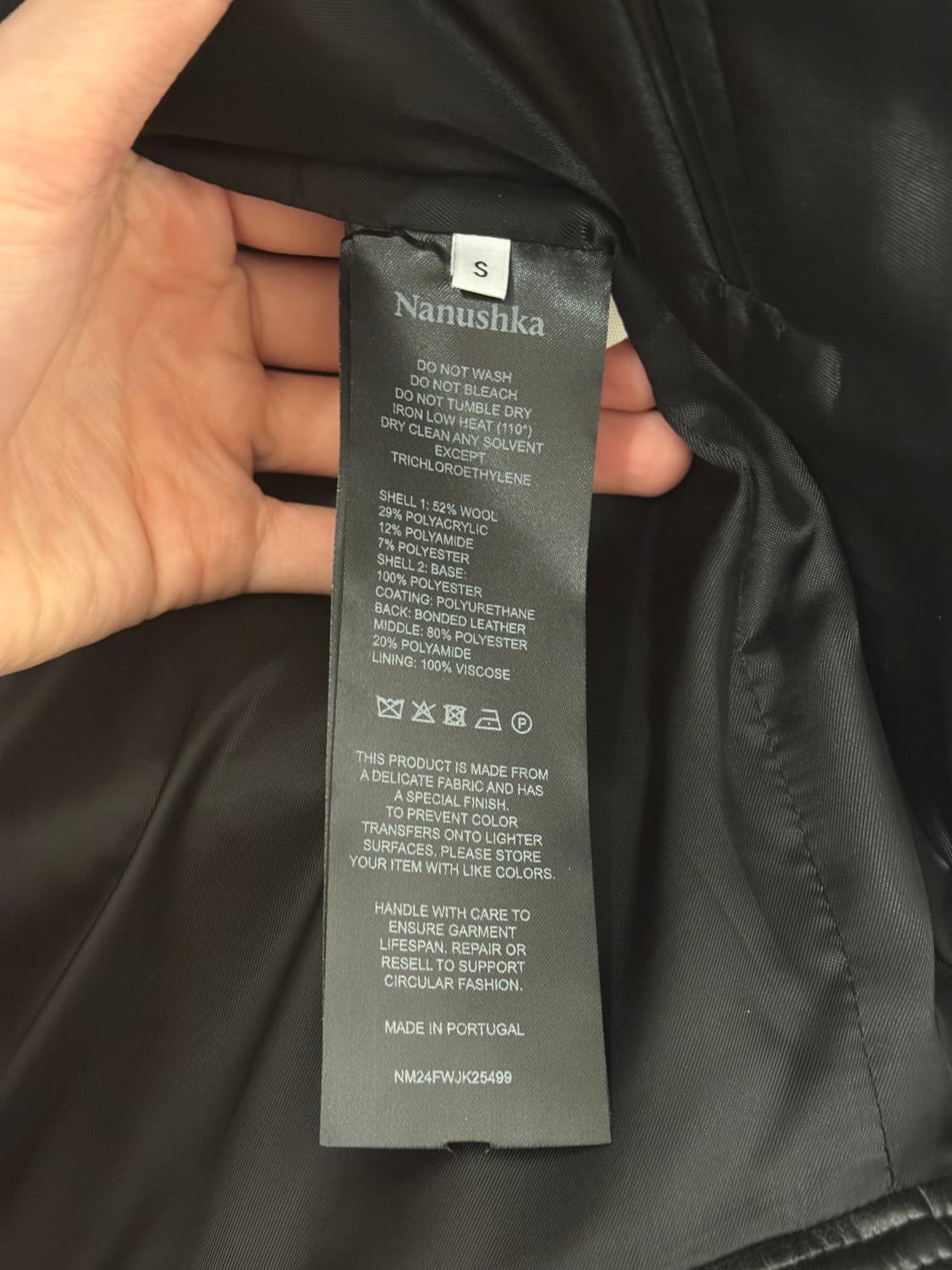 나누슈카 레더 트위드 자켓 s 상품이미지7