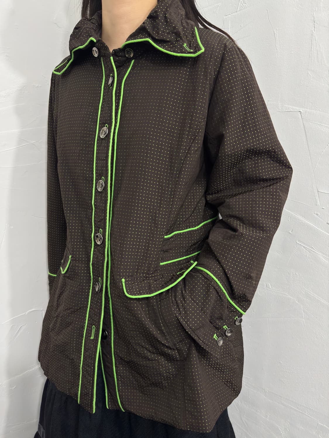 dot brown design jacket 상품이미지5