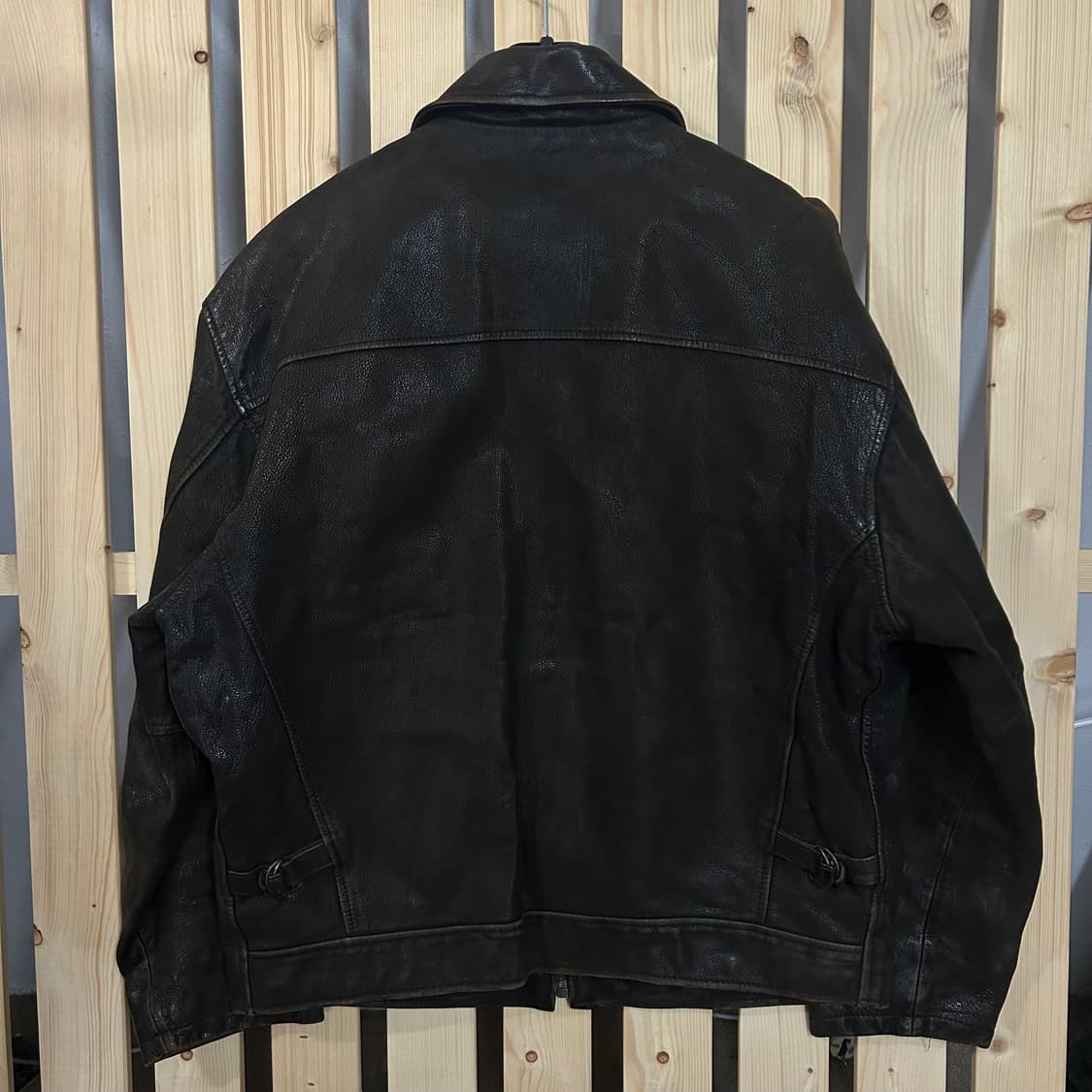 (L) 90s 쌍방울 Lee 리 가죽 자켓 브라운 상품이미지6