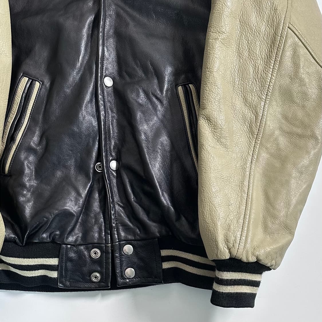 VTG 배색 리얼레더 자켓 상품이미지5
