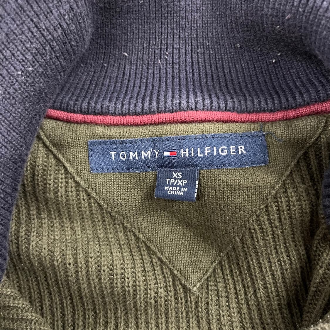 타미힐피거 카키 니트 집업  상품이미지5