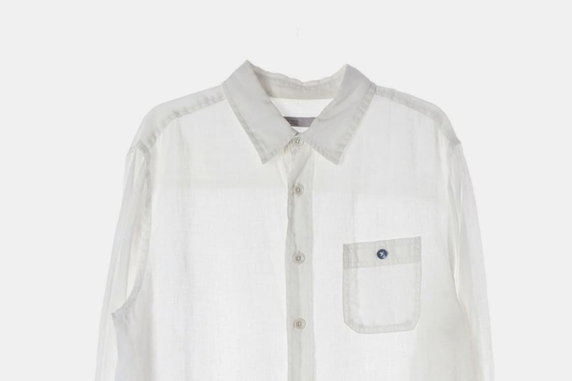 시리즈 마 100 린넨 화이트 포켓 셔츠 L 상품이미지3