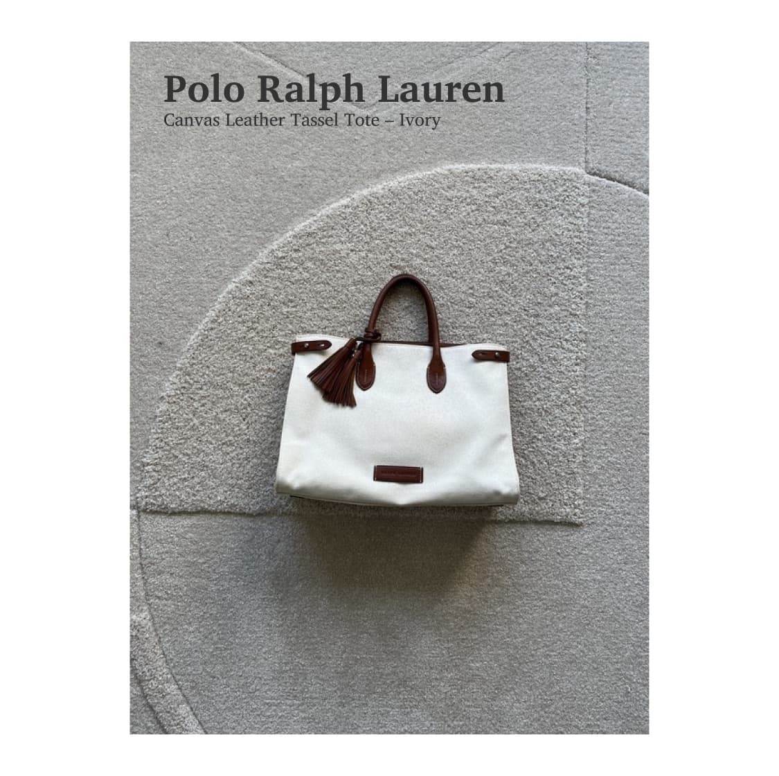 폴로 랄프로렌 캔버스 레더 테슬 토트백  상품이미지1